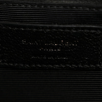 Saint Laurent Grain De Poudre Textured Mixed Matelasse Large Triquilt Monogram Monochrome Satchel Black 6 of 15