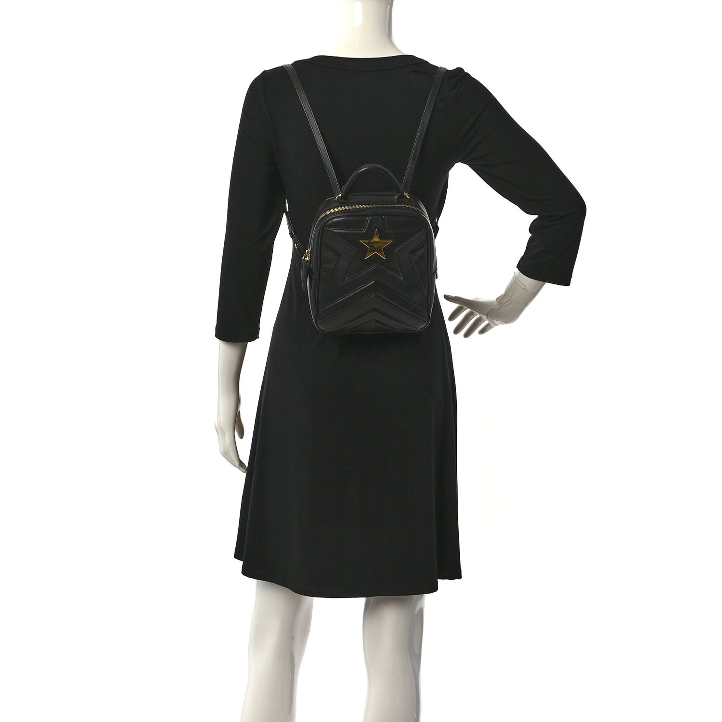 Eco Alter Nappa Quilted Star Small Backpack Black