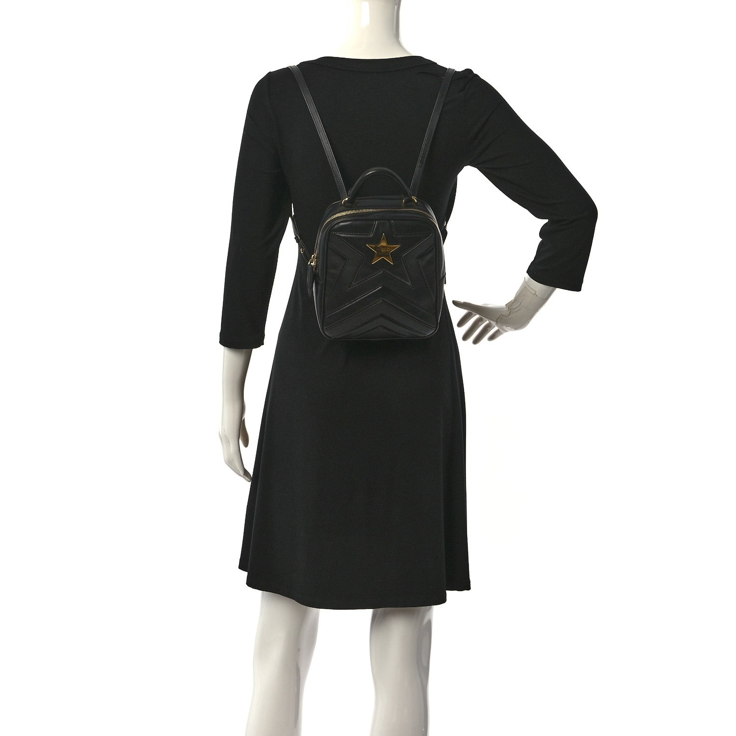 Stella McCartney Eco Alter Nappa Quilted Star Small Backpack Black 2 of 8