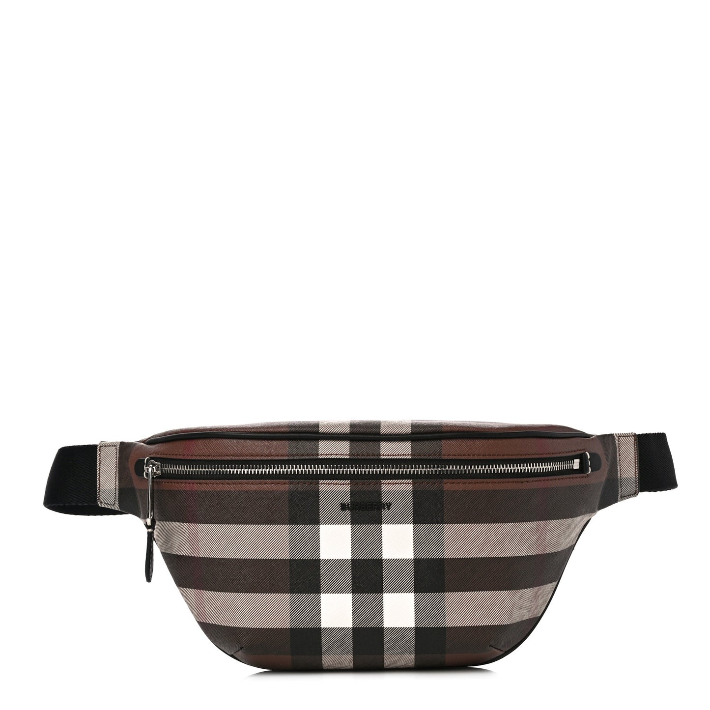 E-canvas Check Bum Bag Dark Birch Brown