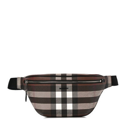 Burberry E-canvas Check Bum Bag Dark Birch Brown 1 of 10