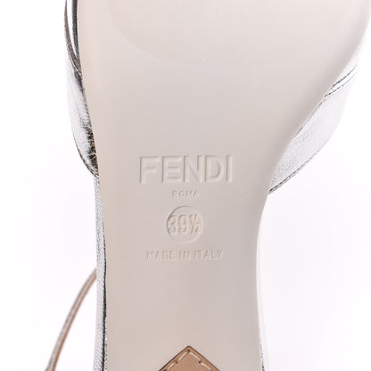 Fendi Metallic Goatskin T-Strap Pumps 39.5 Silver 6 of 8