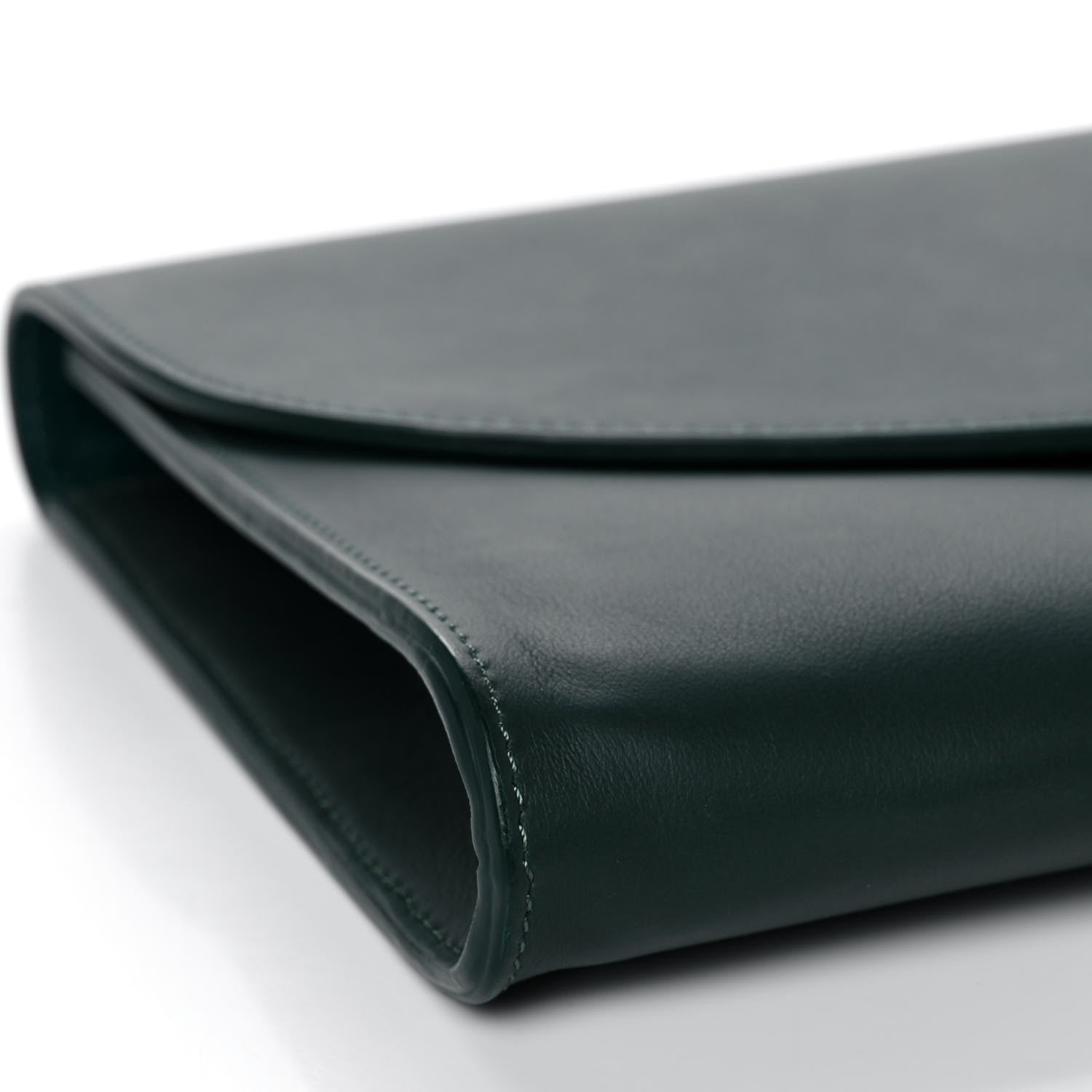 Mansur Gavriel Calfskin Envelope Flat Clutch Dark Green 7 of 13