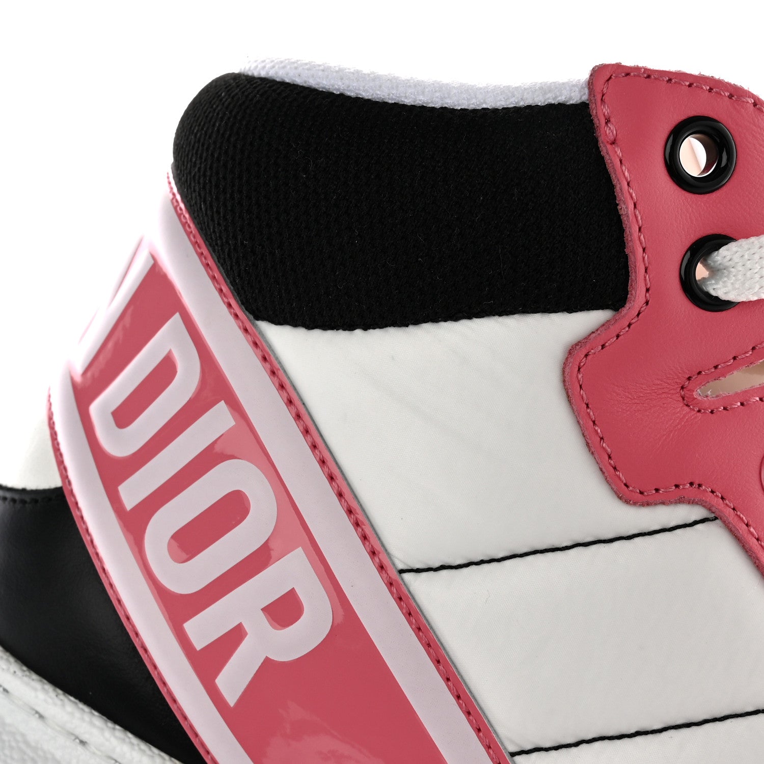Christian Dior Nylon Calfskin Womens D-Player High Top Sneakers 38 Pink 11 of 13
