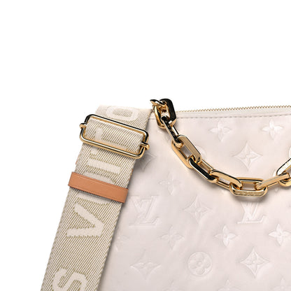 Louis Vuitton Lambskin Embossed Monogram Coussin PM Beige Cream 7 of 10
