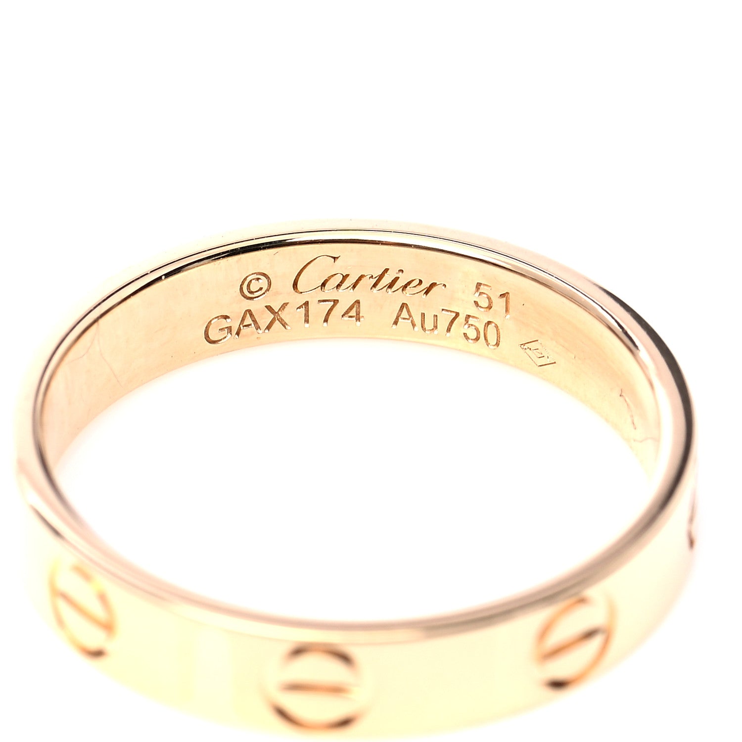 Cartier 18K Yellow Gold 3.5mm LOVE Wedding Band Ring 51 5.75 4 of 5