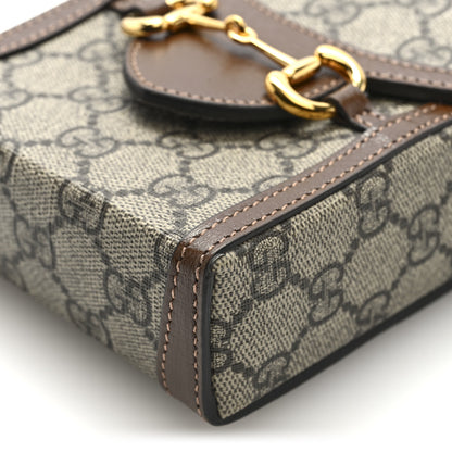 Gucci GG Supreme Monogram Mini Horsebit 1955 Crossbody Bag Beige Brown Sugar 11 of 11