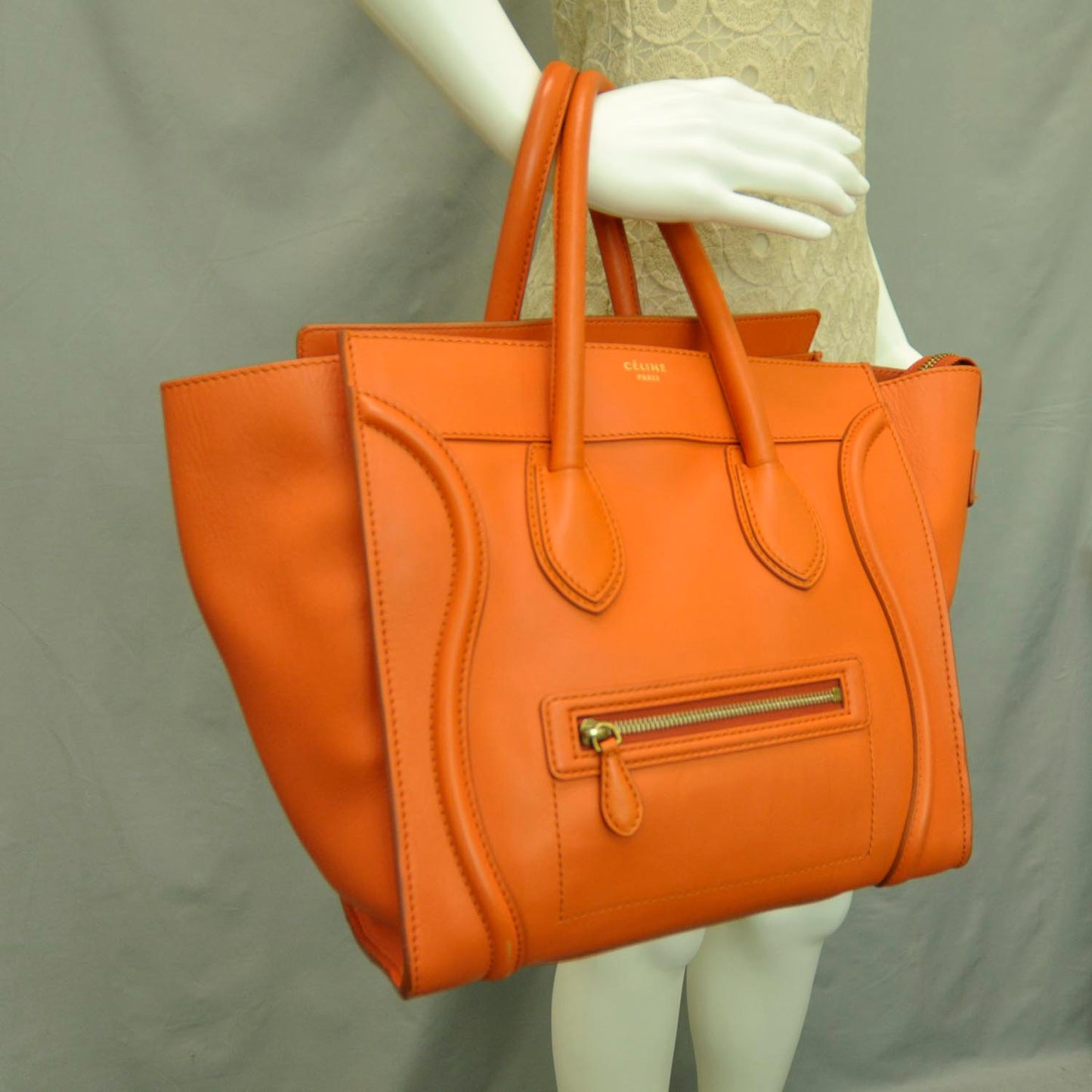 Smooth Calfskin Mini Luggage Orange