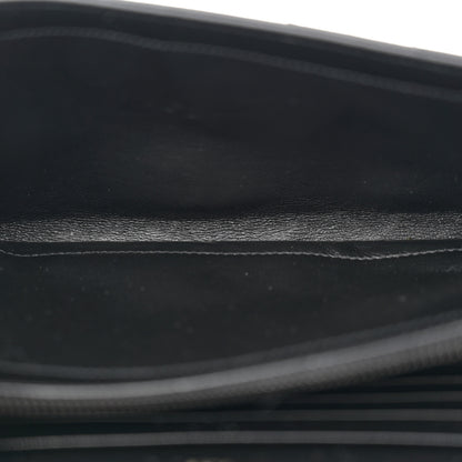 Saint Laurent Grain De Poudre Matelasse Chevron Monogram Monochrome Chain Wallet Black 5 of 10