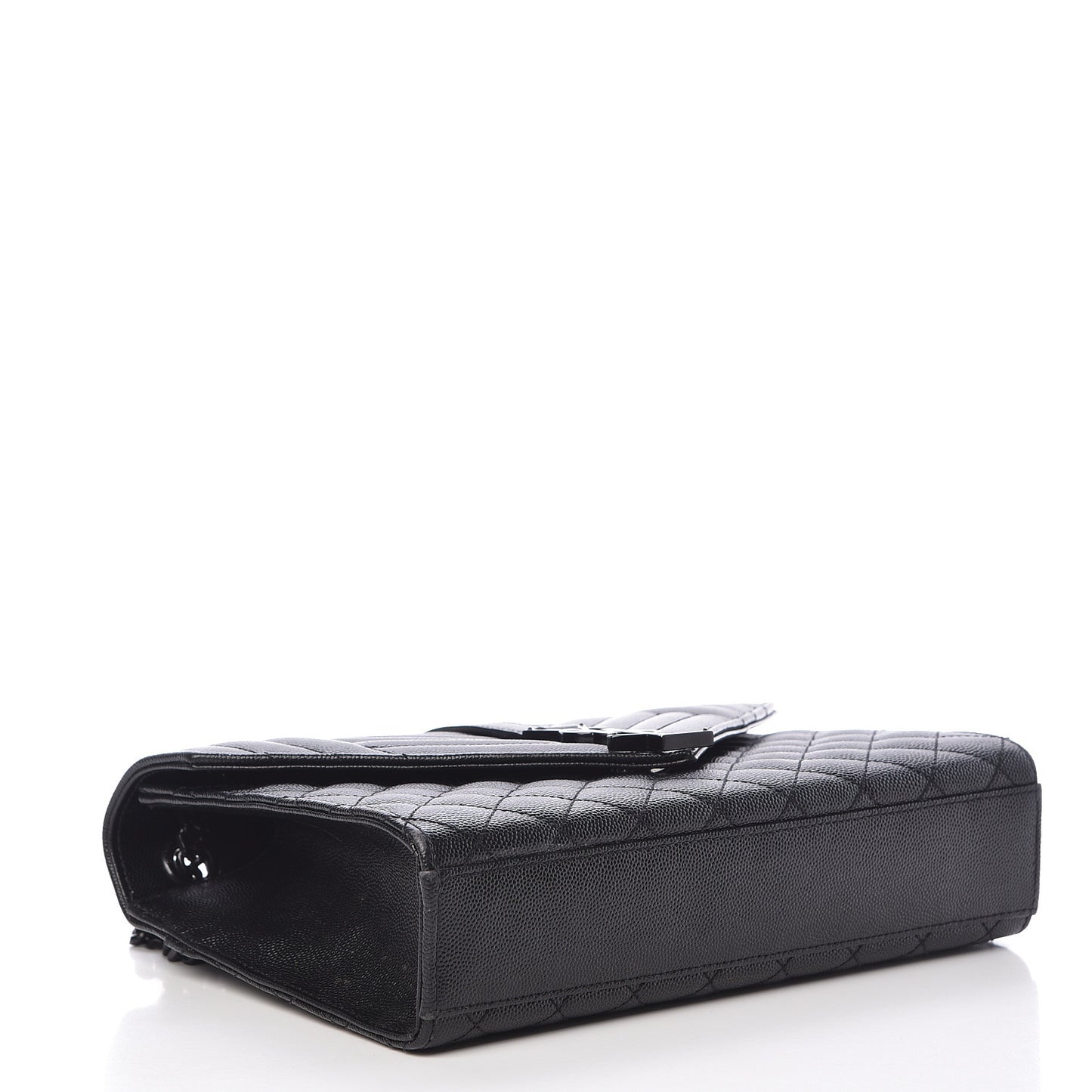 Grain De Poudre Textured Mixed Matelasse Triquilt Medium Monogram Satchel Black