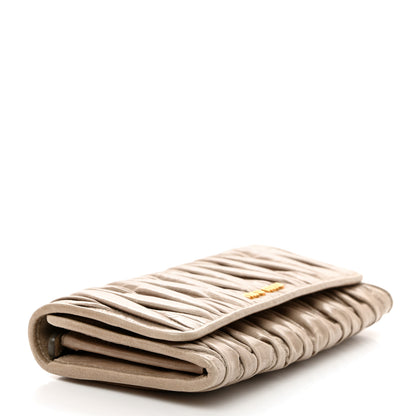 Miu Miu Nappa Matelasse Flap Wallet Pomice 4 of 8