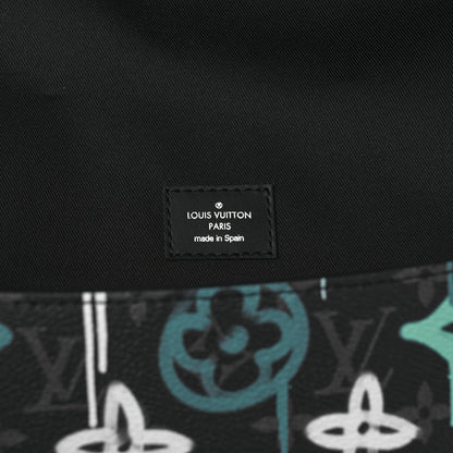 Louis Vuitton Monogram Eclipse LV Graffiti Archy Messenger MM Green Lights 5 of 7