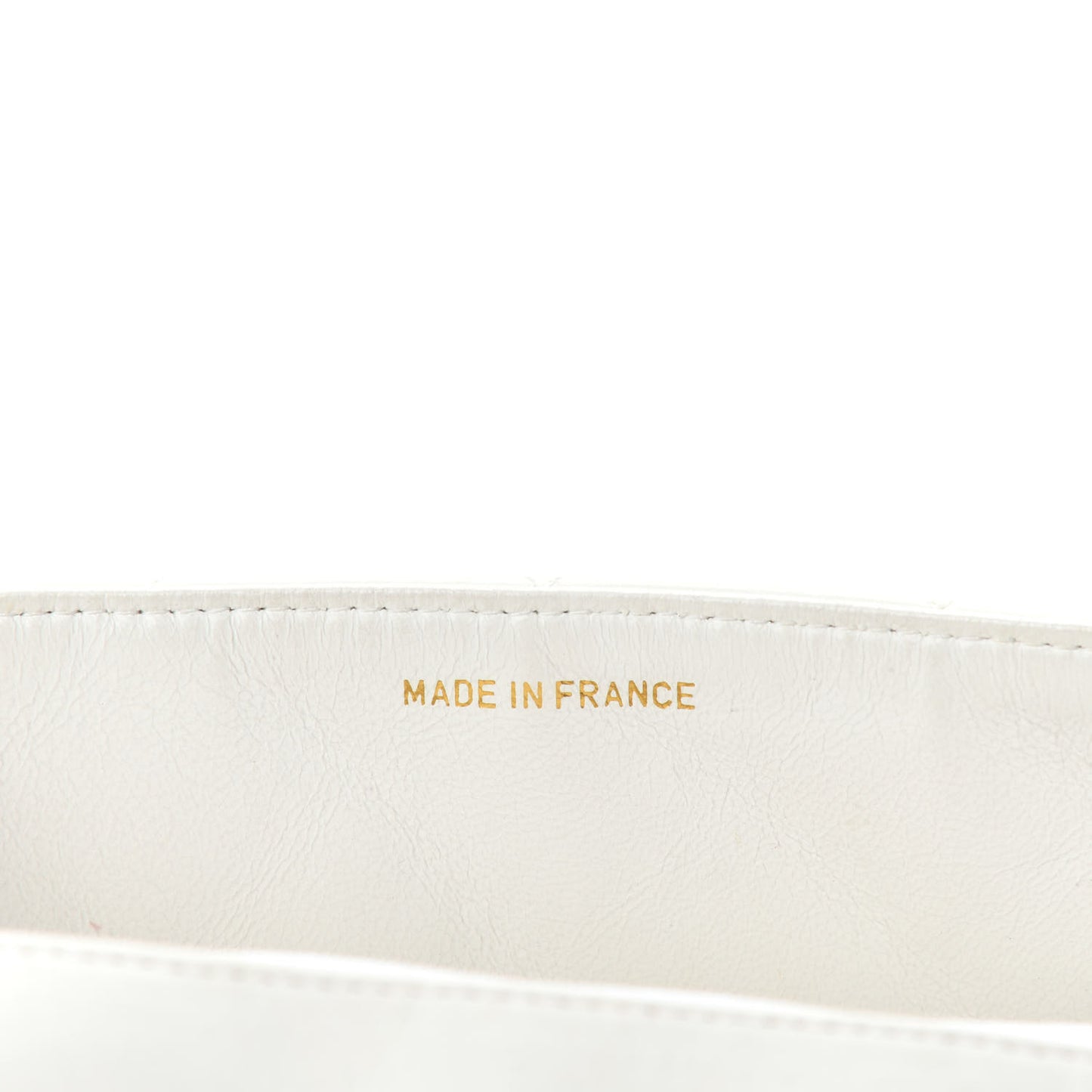 Lambskin Quilted Small Single Flap White