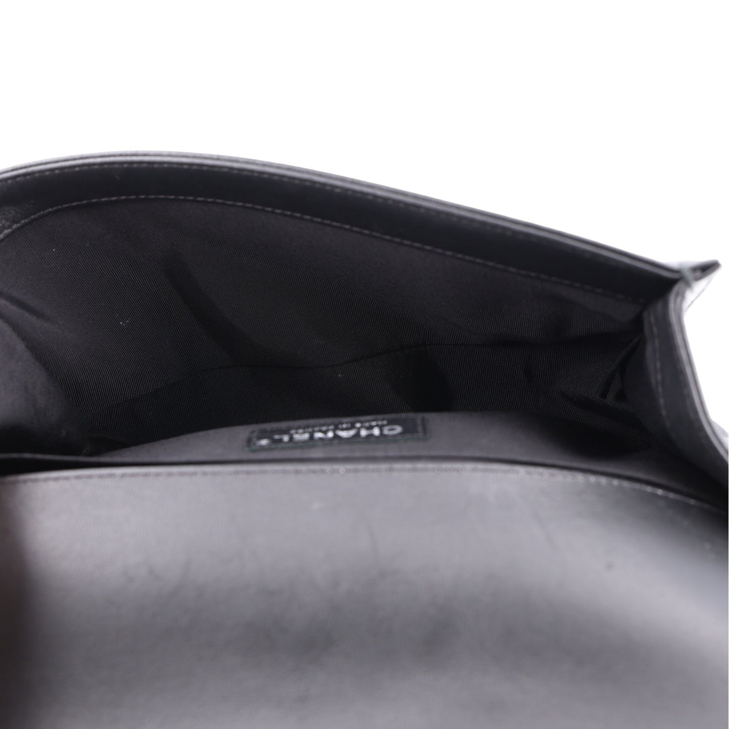 Lambskin Iridescent PVC Chevron Quilted Medium Boy Flap Black Silver