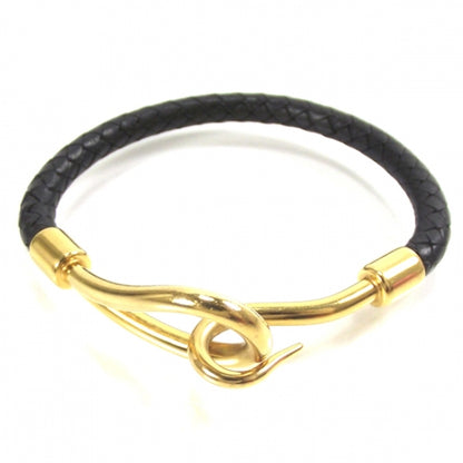 Hermes Leather Jumbo Hook Bracelet Black 1 of 4