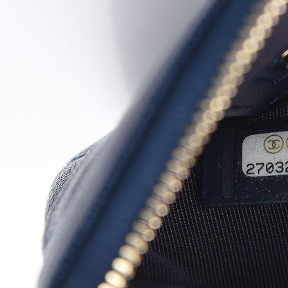 Chanel Caviar Quilted Medium Boy Cosmetic Case Navy 7 of 9