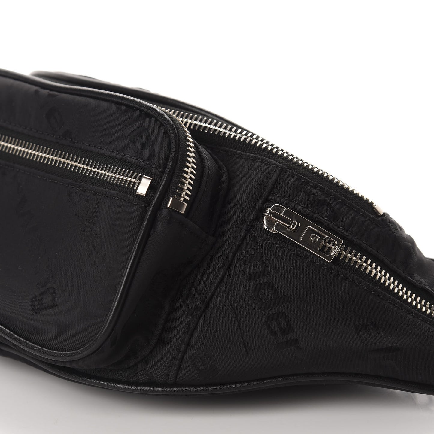 Nylon Logo Printed Attica Belt Bag Black