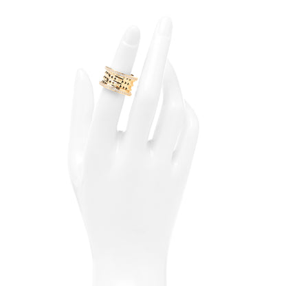 Bulgari 18K Yellow Gold Diamond B.Zero1 Rock Four-Band Pave Ring 50 5.25 2 of 6
