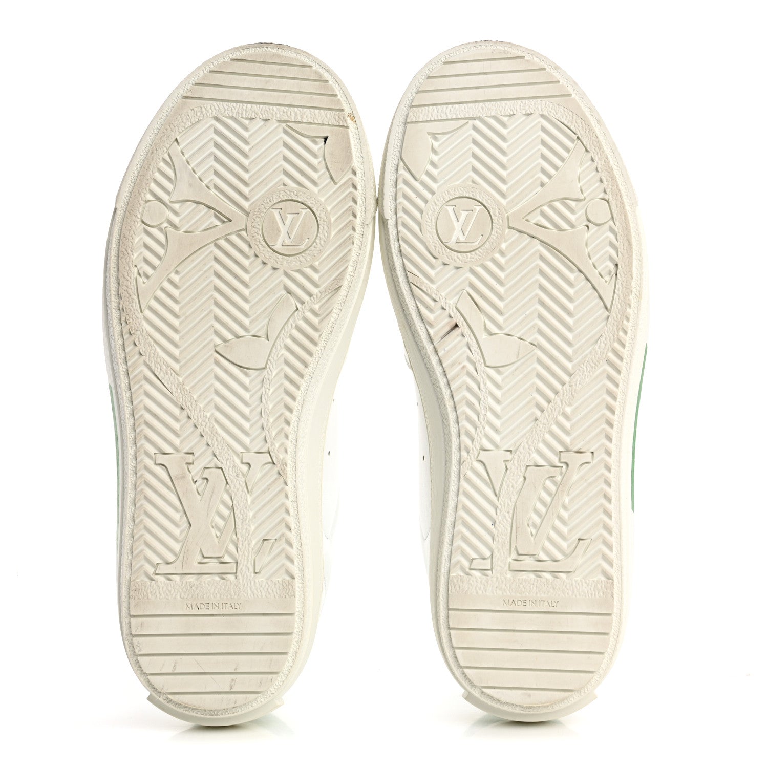 Louis Vuitton Calfskin Womens Charlie Sneakers 36.5 White Green 6 of 11