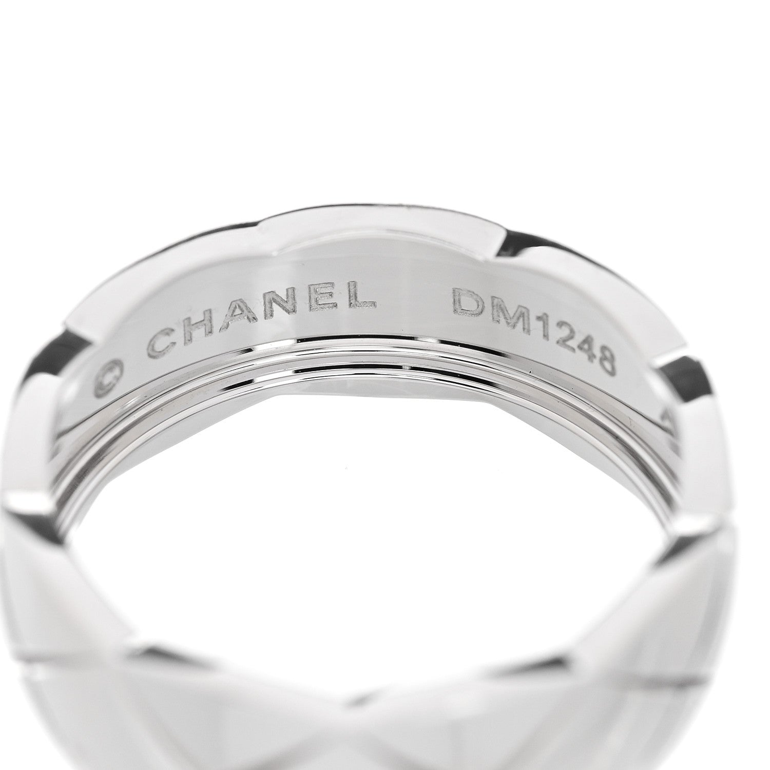 Chanel 18K White Gold Small Coco Crush Ring 53 6.5 4 of 5