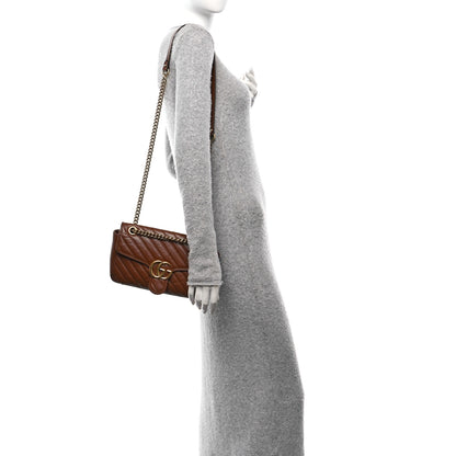 Gucci Azalea Calfskin Matelasse Diagonal Small GG Marmont Shoulder Bag Cuir 2 of 11
