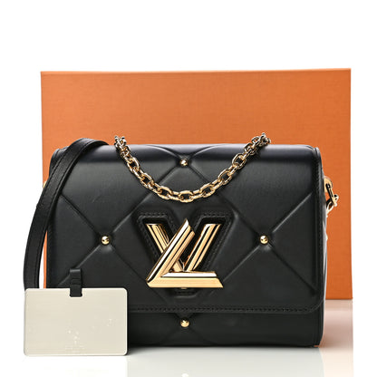 Louis Vuitton Lambskin Quilted Twist MM Black 19 of 19