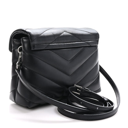 Saint Laurent Calfskin Y Quilted Monogram Toy Loulou Crossbody Bag Black 3 of 9