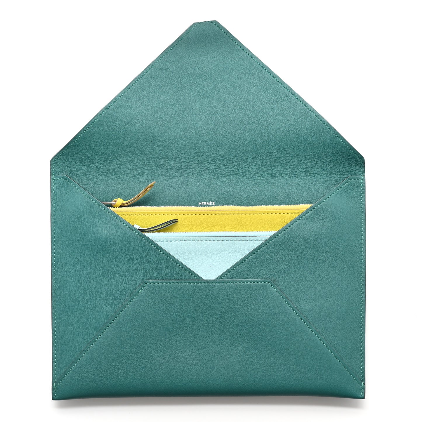 Evercolor Envelope Trio Wallet Malachite Lime Bleu Zephyr