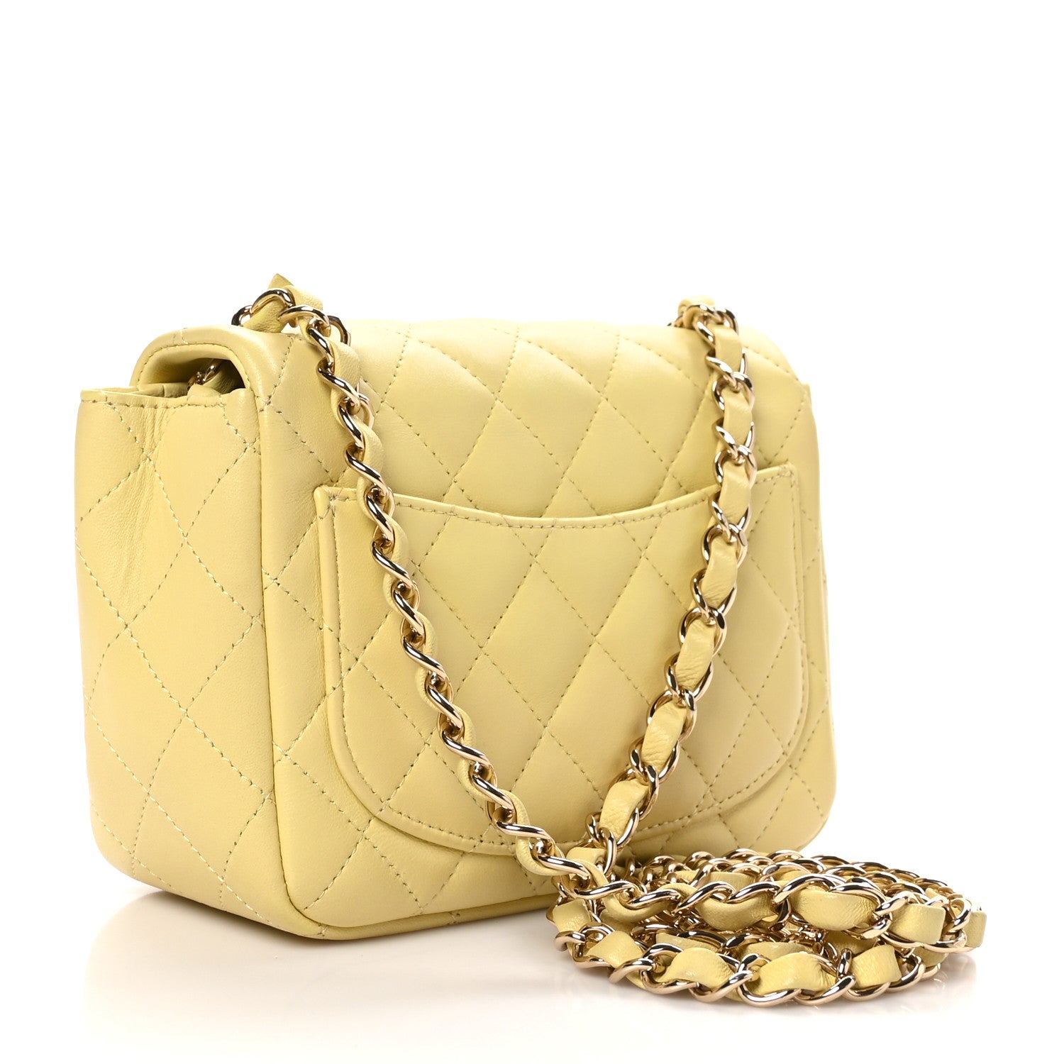 Chanel Lambskin Quilted Mini Square Flap Light Yellow 3 of 10