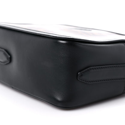 Fendi Glazed Fabric Vitello Century FF 1974 Stamp Patch Camera Case Mogano Panna Black 9 of 12