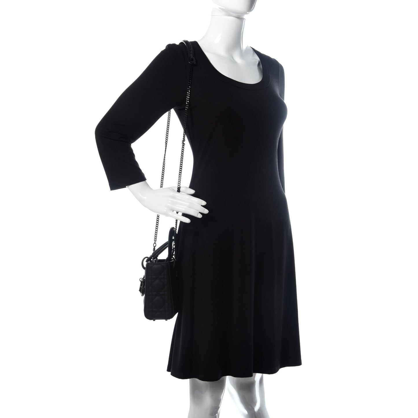 Ultra Matte Calfskin Cannage Mini Lady Dior Black
