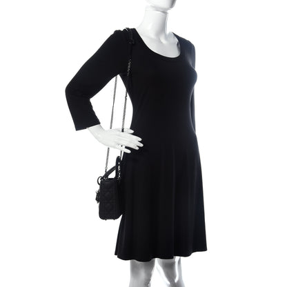 Christian Dior Ultra Matte Calfskin Cannage Mini Lady Dior Black 2 of 9