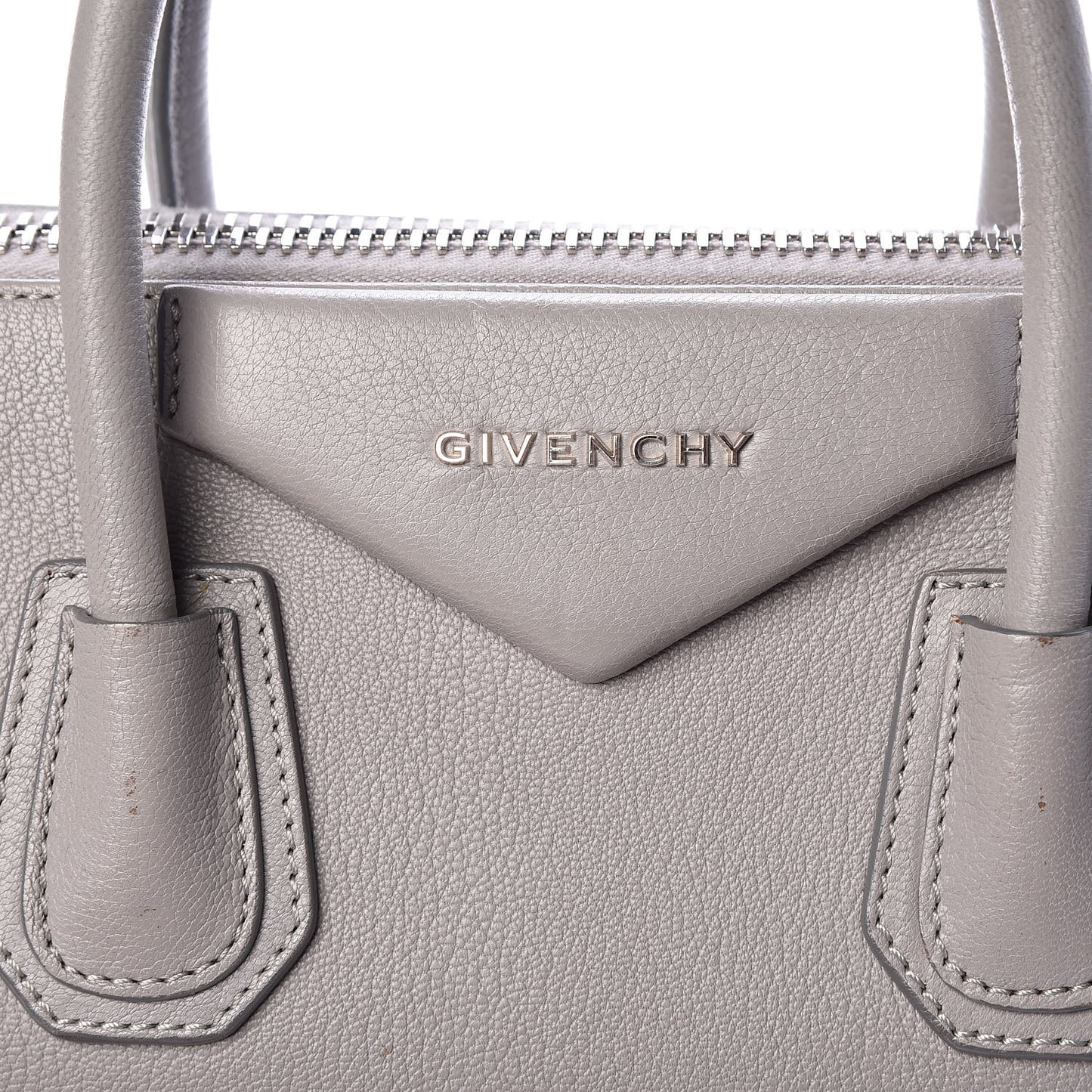 Sugar Goatskin Small Antigona Pearl Grey