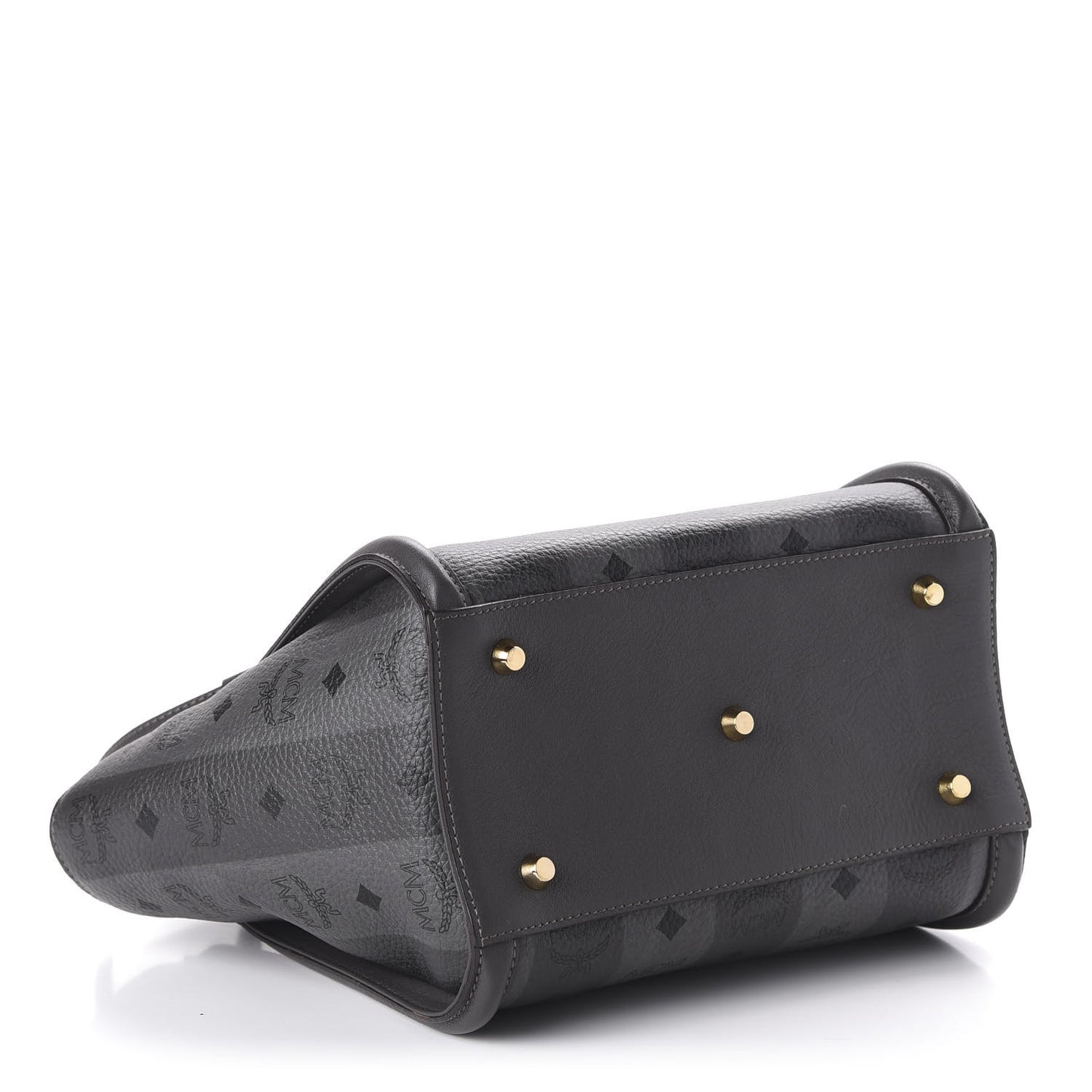 Striped Visetos Satchel Phantom Grey