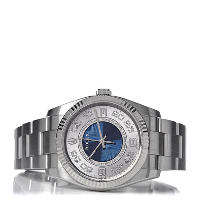 Rolex Stainless Steel 36mm Oyster Perpetual Chronometer Watch Concentric Blue 116034 3 of 7