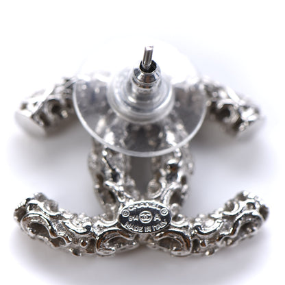 Chanel CC Earrings Silver 4 of 5
