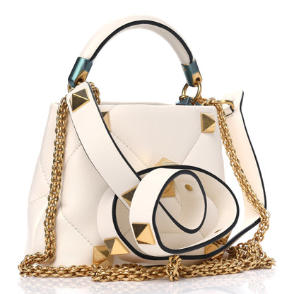Valentino Garavani Nappa Mini Roman Stud The Handle Bag Ivory 2 of 4