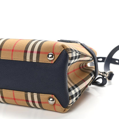 Burberry Goatskin Vintage Check Baby Banner Tote Regency Blue 9 of 9