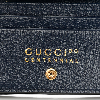 Gucci GG Supreme Kaleidoscope Calfskin Script Logo Gucci 100 Card Case Wallet Blue Orange Multicolor Blue Agata 6 of 9