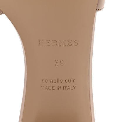 Hermes Calfskin Oasis Sandals 39 Beige Nude 8 of 9