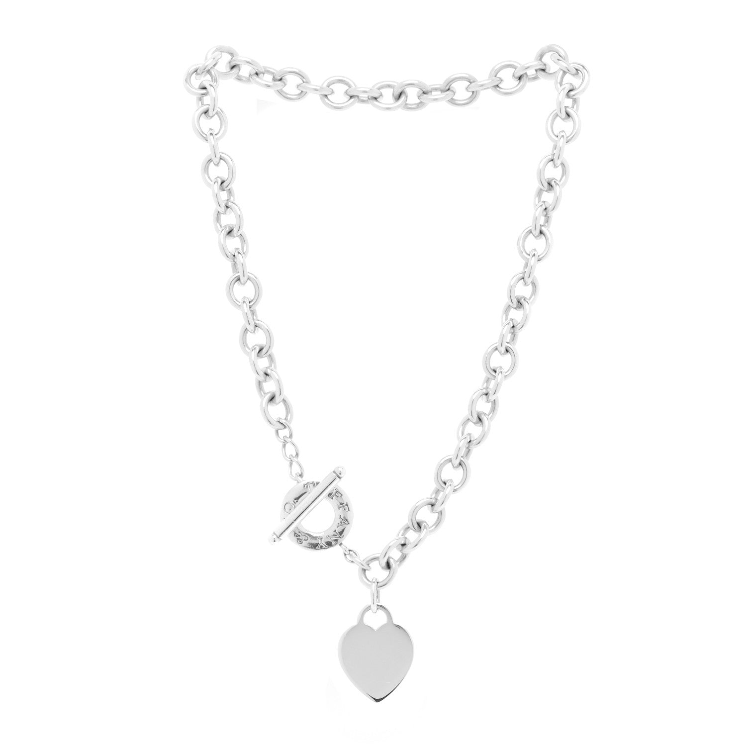 Tiffany Sterling Silver Heart Tag Toggle Necklace 3 of 4