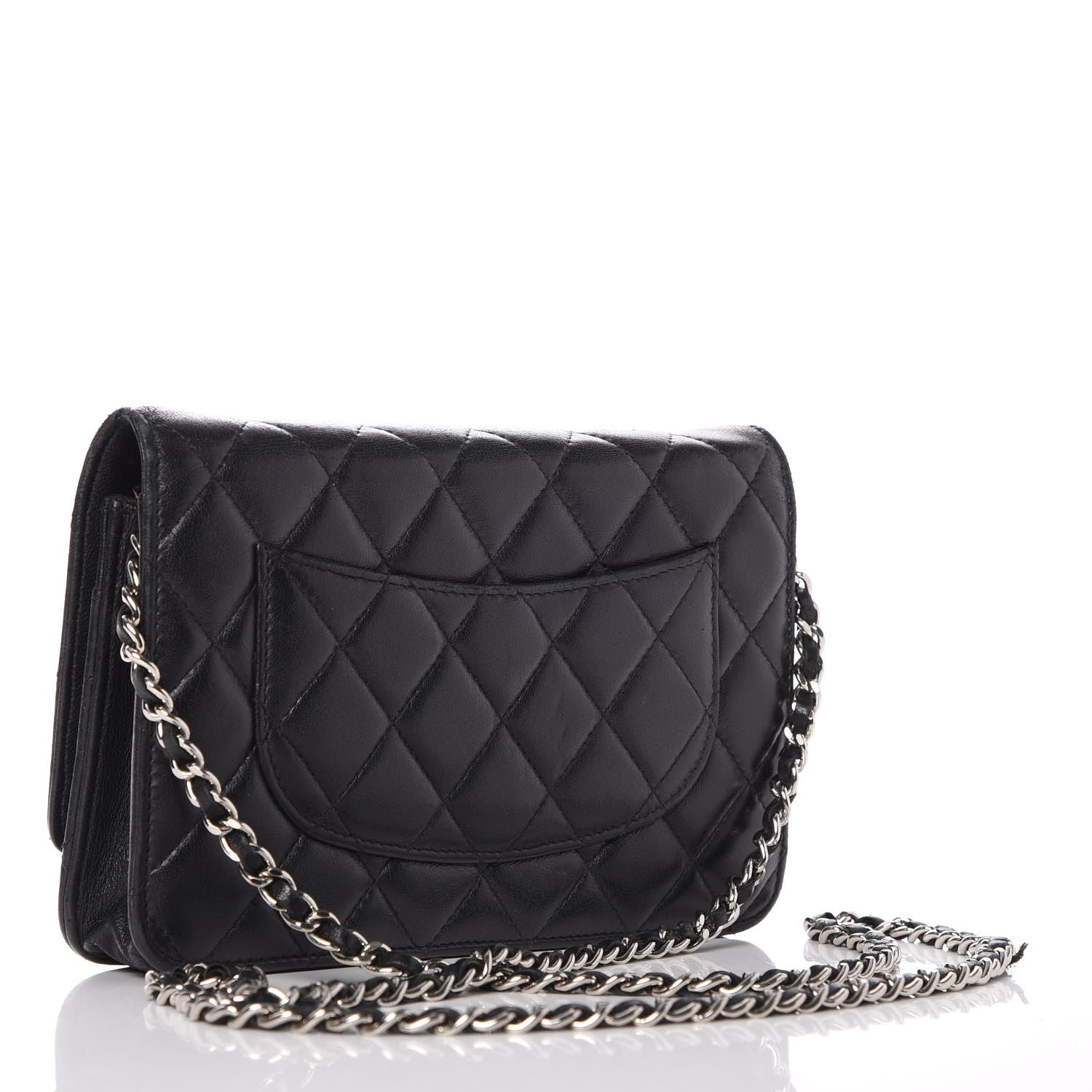 Chanel Lambskin Quilted Wallet On Chain WOC Black 11 of 19