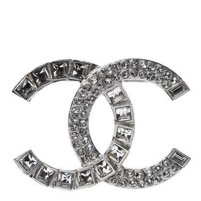 Chanel Baguette Crystal CC Brooch Silver 1 of 5