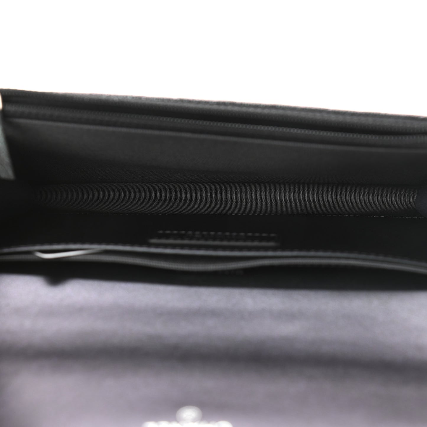 Iridescent Caviar Quilted Classic Pouch Clutch Black