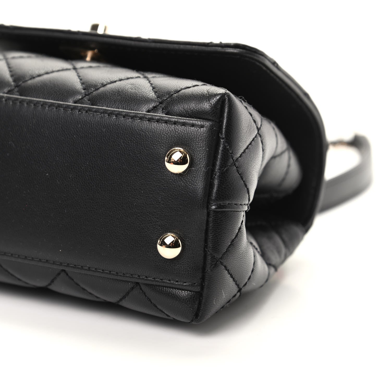 Chanel Goatskin Quilted Rainbow Extra Mini Coco Handle Flap Black 9 of 9
