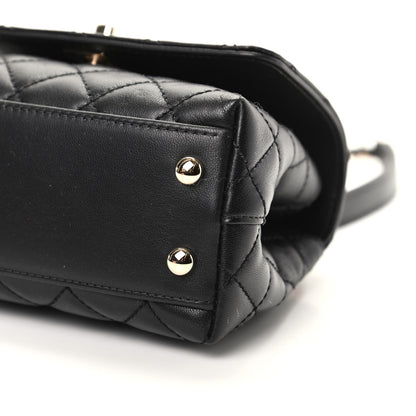 Chanel Goatskin Quilted Rainbow Extra Mini Coco Handle Flap Black 9 of 9