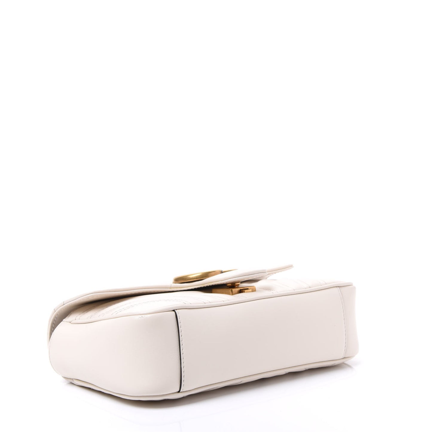 Calfskin Matelasse Mini GG Marmont Shoulder Bag White