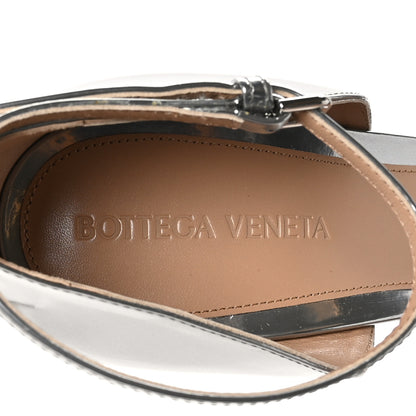 Bottega Veneta Mirror Calfskin Stretch 90mm Sandals 38.5 Silver 7 of 8