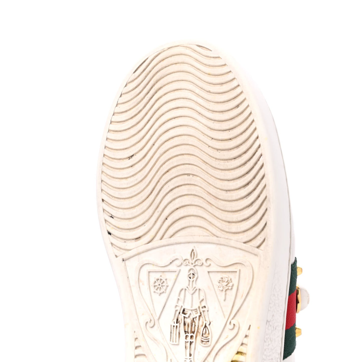 Calfskin Web Pearl Studded Womens Ace Sneakers 36.5 White