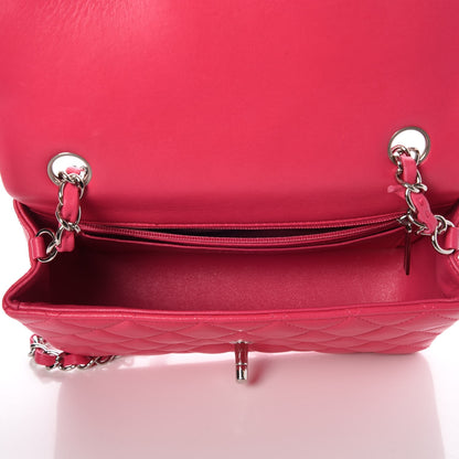 Chanel Lambskin Quilted Mini Rectangular Flap Dark Pink 6 of 9